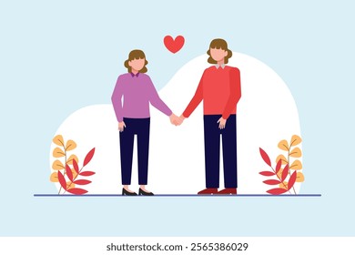 Mother and daughter concept. Single line draw design. Full length animation illustration. High quality 4k footage.