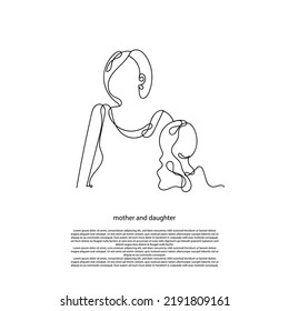 mother and daughter continuous line simple woman abstract line art mother and daughter