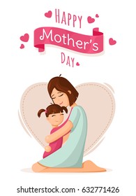 Mother and daughter. Mother’s day card, background