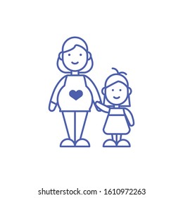 Mother and daughter design, Family relationship generation lifestyle person character friendship and portrait theme Vector illustration
