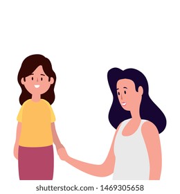 mother with daughter family characters