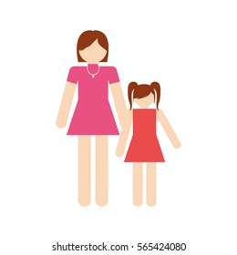 mother and daughter family members vector illustration eps 10
