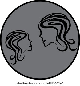 Mother and daughter glyph icon vector. Flat vector mother and daughter icon symbol sign from modern people collection for mobile concept and web apps design.