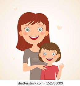 Mother and daughter. Happy family
