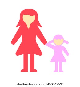 mother and daughter  icon. Logo element illustration. mother and daughter symbol design. colored collection.mother and daughter  concept. Can be used in web and mobile