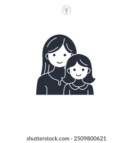 Mother and Daughter icon symbol vector illustration isolated on white background