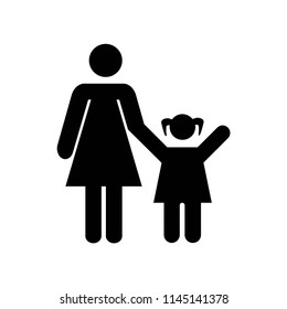 Mother with daughter icon vector icon. Simple element illustration. Mother with daughter symbol design. Can be used for web and mobile.