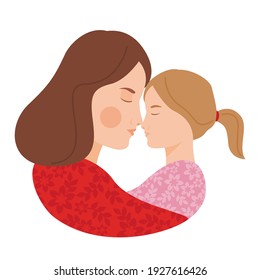 Mother and daughter Mother's Day illustration