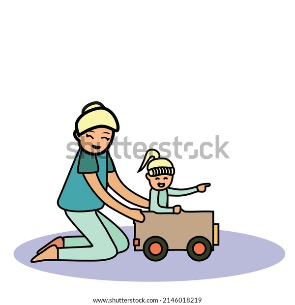 Mother and Daughter Playing\
Driving