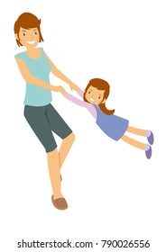Mother and Daughter playing fun activity