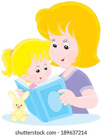 Mother and daughter reading