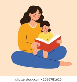 Mother and Daughter Reading Together