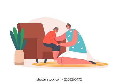 Mother And Daughter Sitting On Sofa In Living Room Speak And Share Problems. Mom And Girl Talking, Parent Character Support Child. Confidential Relations, Parenting. Cartoon People Vector Illustration