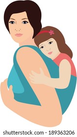 mother and daughter with sling