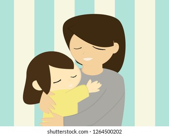mother and daughter vector
