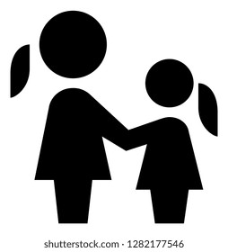 Mother Daughter Vector Icon