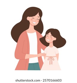 Mother and daughter. Vector illustration