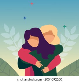 Mother and daughter. Vector illustration. EPS 10