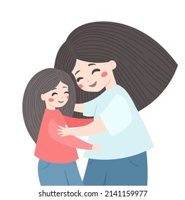 Mother and daughter, vector illustration for Mothers Day