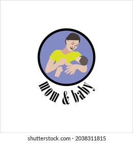 mother and daughter vector logo