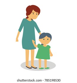 Mother and Daughter walking