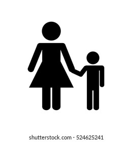 mother daugther kid pictogram icon vector illustration design