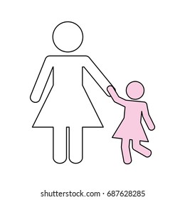 Mother with daugther pictogram