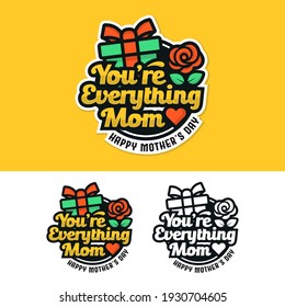 Mother day badge label sticker vector design