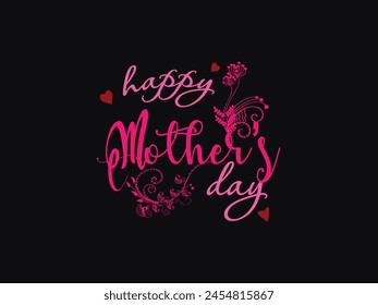 Mother day banner calligraphic text decoration dark backdrop Happy mother's day file eps 10