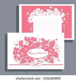 Mother day best wishes with frame pink small flowers
