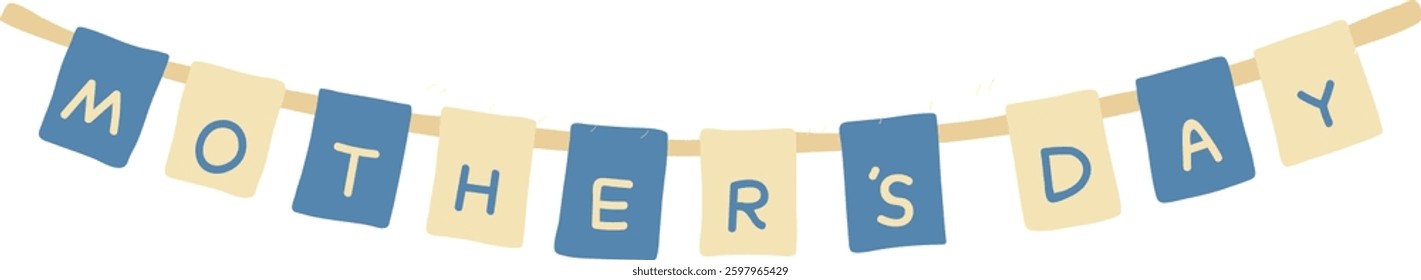mother day bunting banner color mother day doodle illustration