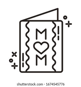 mother day card line style icon vector illustration design