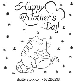 Mother day with cat character