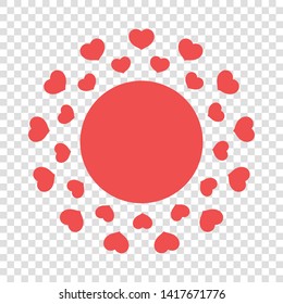 Mother day circle with hearts icon. Cartoon illustration of Mother day circle with hearts vector icon for web design