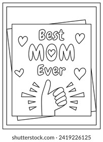 Mother day coloring page designed in hand drawn vector