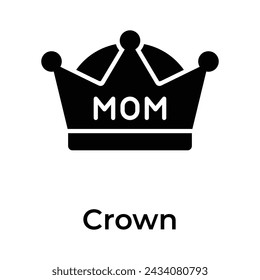 Un diseño de vector de corona del día de la madre, aislado sobre fondo blanco