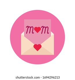 diseño de ilustraciones vectoriales de iconos de estilo plano y de bloque de envolvente del día materno