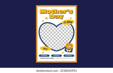 Flyer del Día de la Madre. Feliz Día de la Madre, Día de la Madre Oferta especial de venta, Compra ahora, Hermoso fondo con mariposas y corazón, te amo mamá