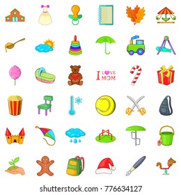 Mother day icons set. Cartoon style of 36 mother day vector icons for web isolated on white background