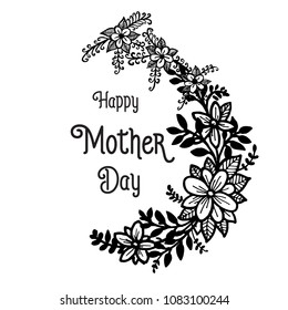 Mother day lettering flower background