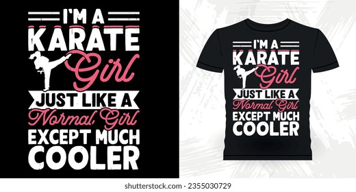 Mother Day Mom Lover Funny Karate Training Retro Vintage Karate T-shirt Design 