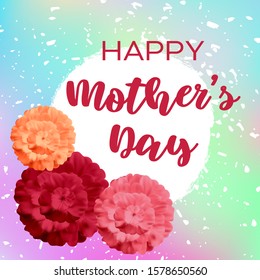 Mother day on colorful background. Vintage design template with mother day for lifestyle design. Spring, summer, care. Beautiful spring card. Spring bouquet. Greeting card. Element decorative floral