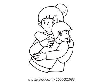 Mother Day Outline Background Illustration