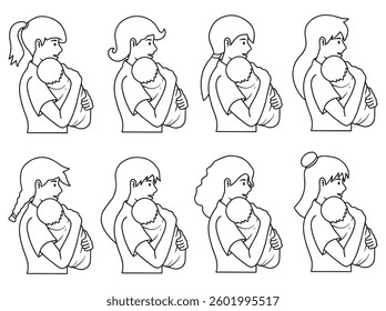 Mother Day Outline Background Illustration