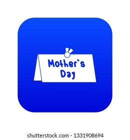 Mother Day postcard icon digital blue for any design isolated on white vector illustration