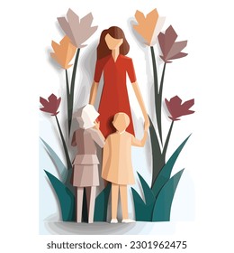 Mother day postcard vector isolated on white
