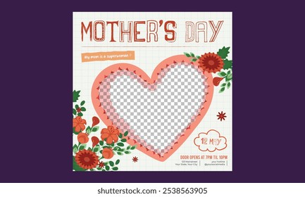 Mother Day Socials Media. modern typography and holiday wishes. Mothers day templates for poster, cover, banner