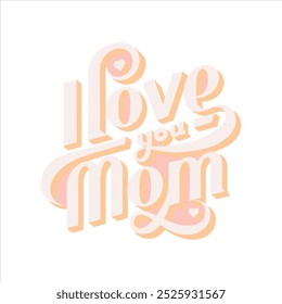 mother day three color typogahy logo