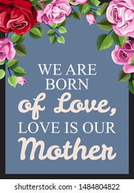 mother day typography quotes with floral ornament