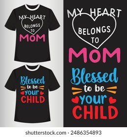 Mother day typography t shirt illustration .